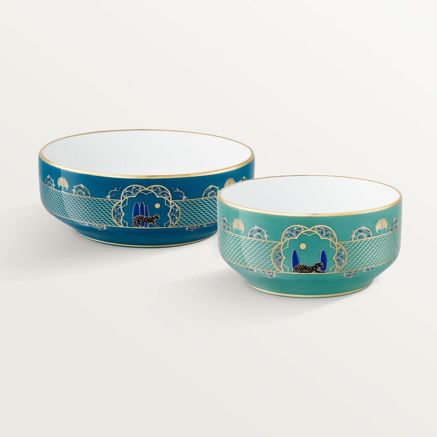 set aus zwei panthère de cartier-schalen