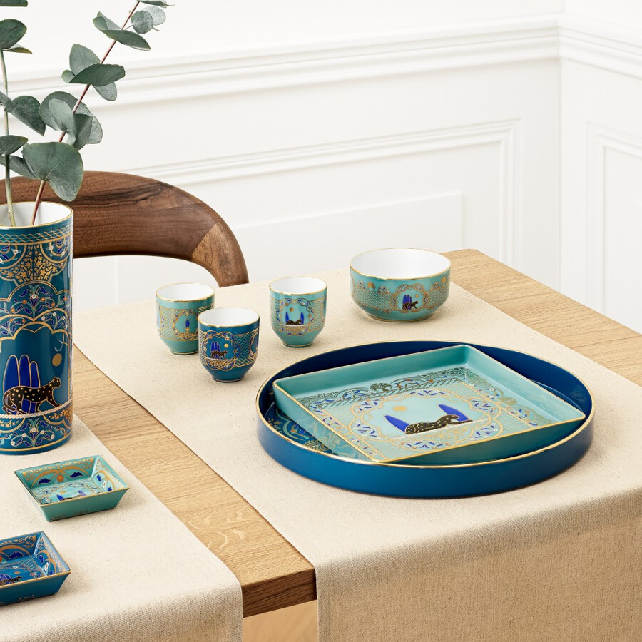 set aus zwei panthère de cartier-schalen