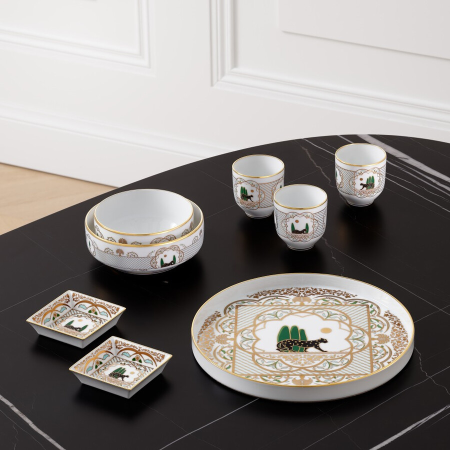 set aus zwei panthère de cartier-schalen