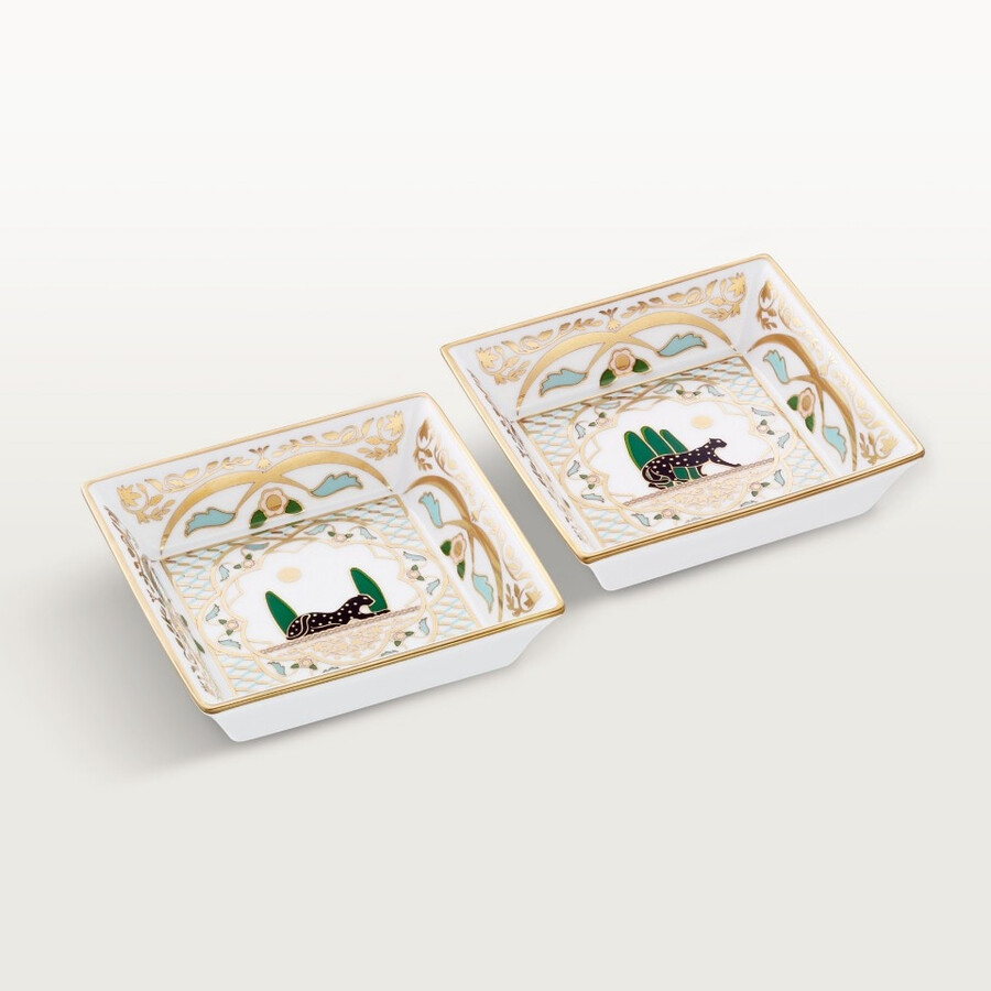 set aus zwei panthère de cartier schmuckschalen kleines modell
