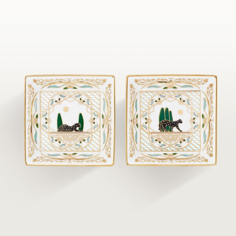 set aus zwei panthère de cartier schmuckschalen kleines modell