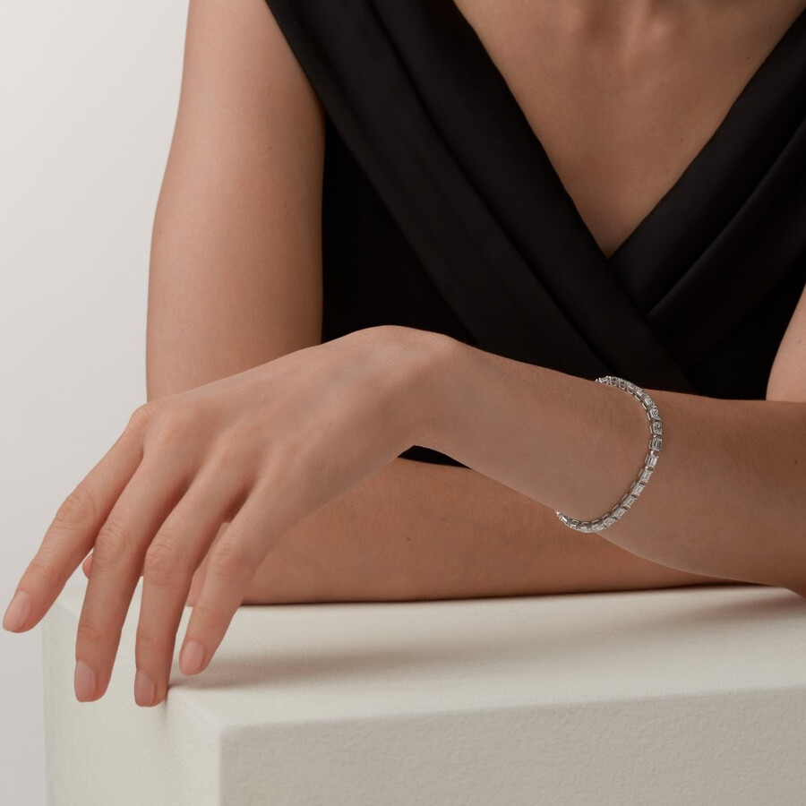 essential lines armband diamanten im smaragdschliff