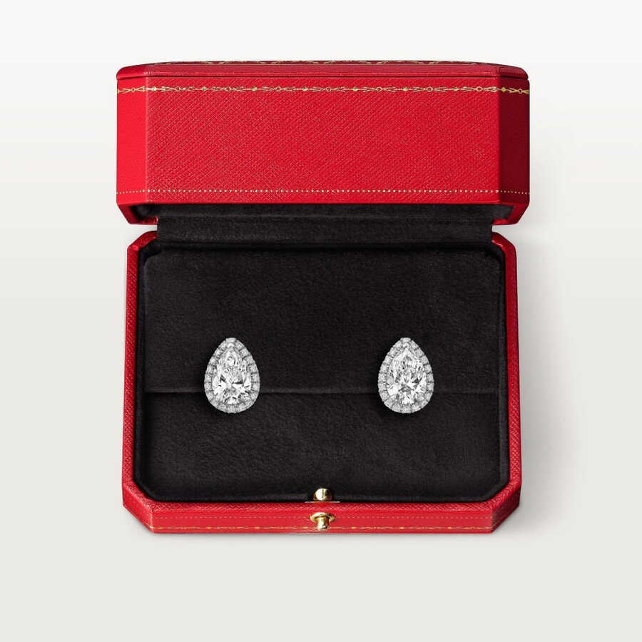 cartier destinée ohrstecker 2 birnenförmige diamanten pavé-fassung