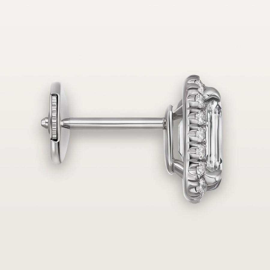 cartier destinée ohrstecker 2 smaragdschliff-diamanten pavé-fassung