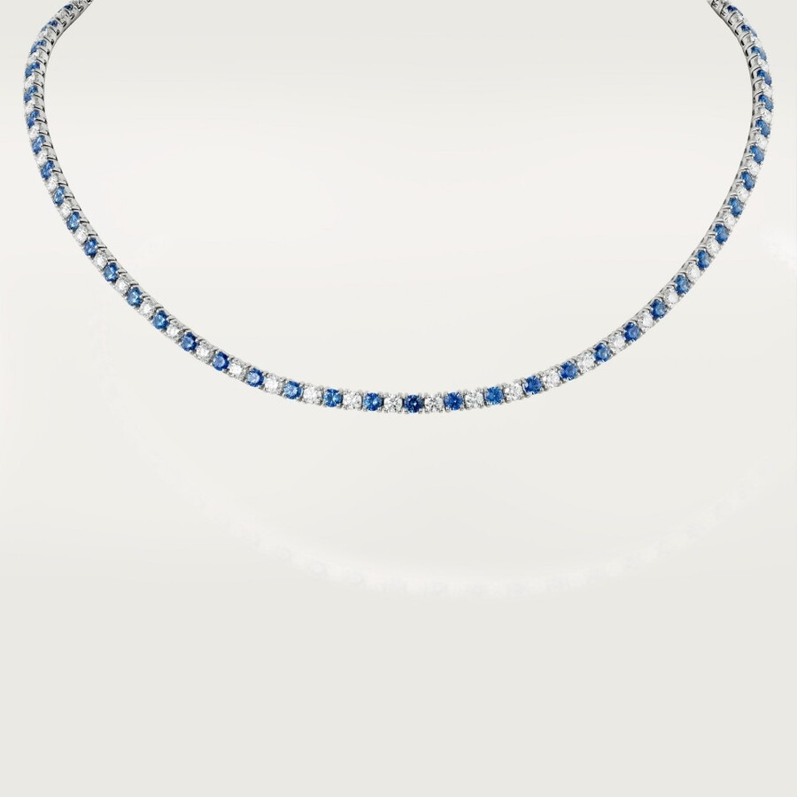 halskette „essential lines saphire und diamanten im brillantschliff