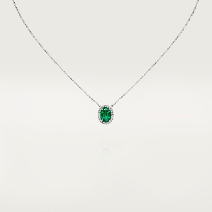 cartier destinée-anhänger smaragd im ovalschliff pavé