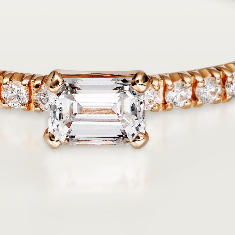 etincelle de cartier ring smaragdschliff-diamant pavé-fassung