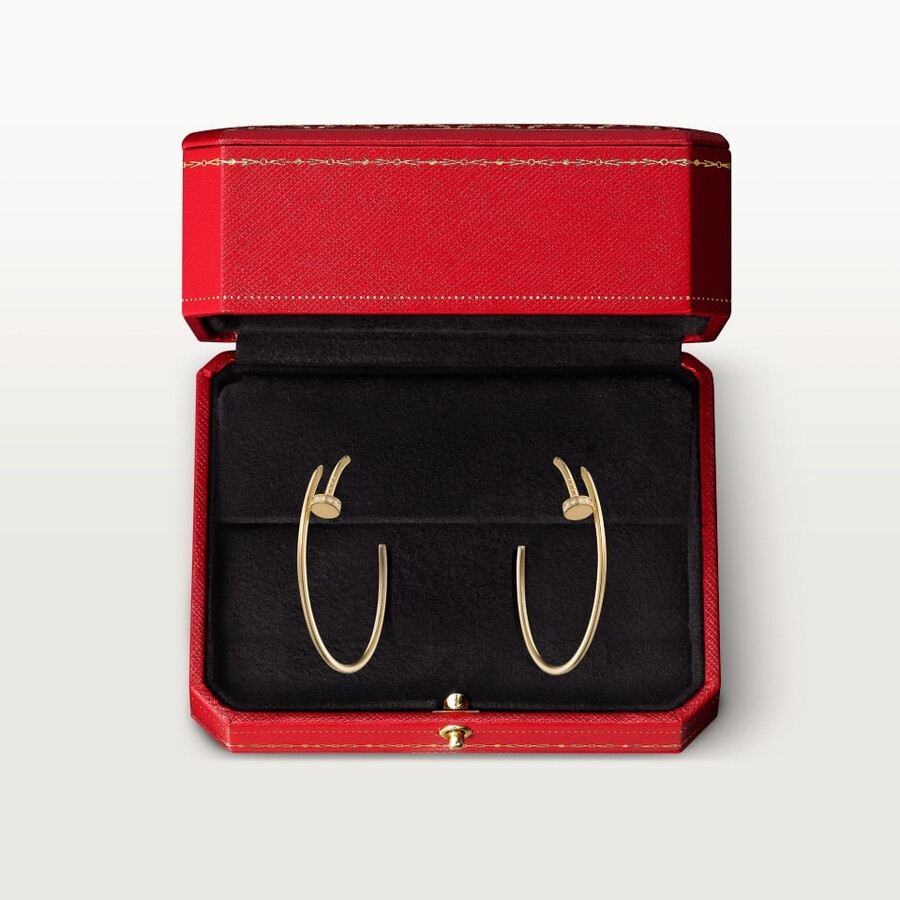 juste un clou creolen großes modell diamanten