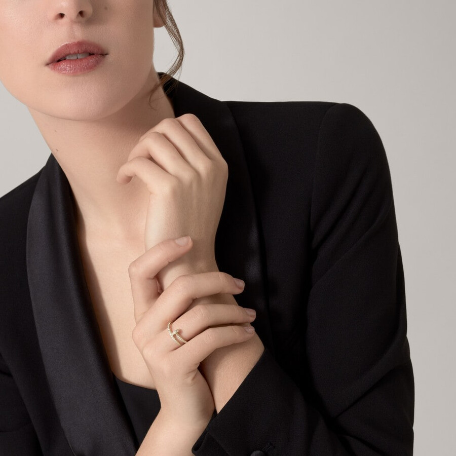 juste un clou ring kleines modell halb mit pavé-fassung