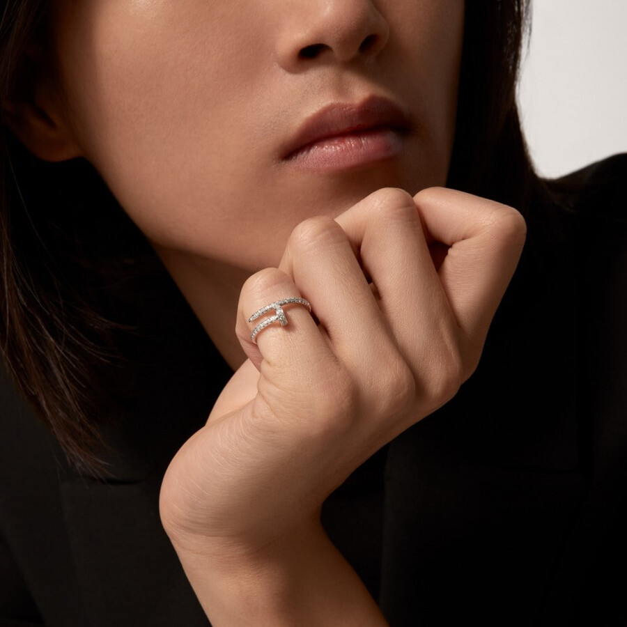 juste un clou ring kleines modell halb mit pavé-fassung