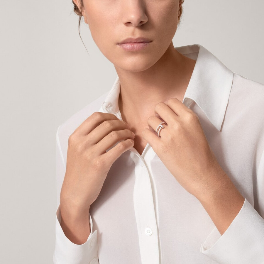 juste un clou ring kleines modell halb mit pavé-fassung