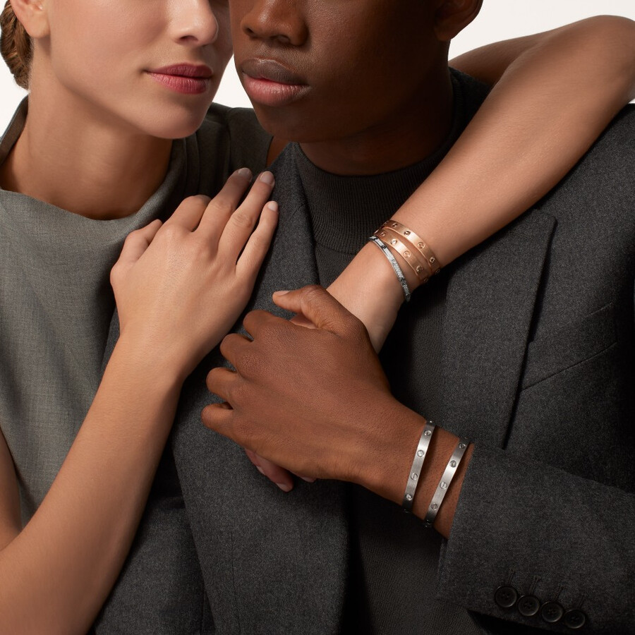 love-armband klassisches modell gebürstet 4 diamanten