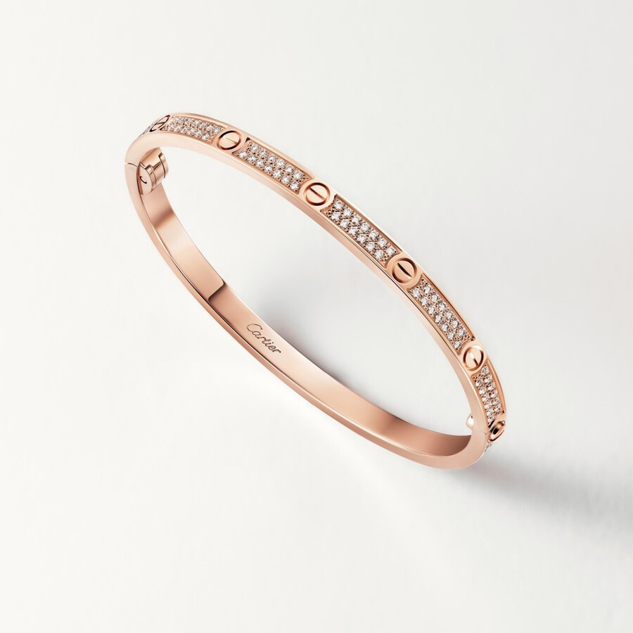love-armband kleines modell mit strasssteinen besetzt