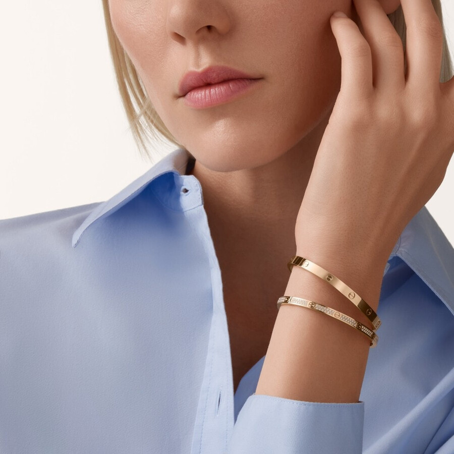 love-armband kleines modell mit strasssteinen besetzt