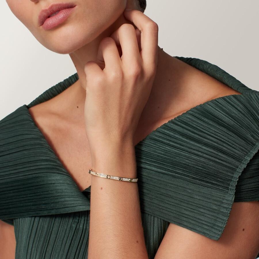love-armband kleines modell mit strasssteinen besetzt