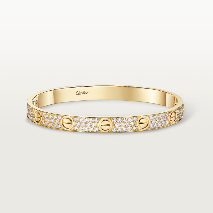 love-armband klassisches modell mit strasssteinen besetzt