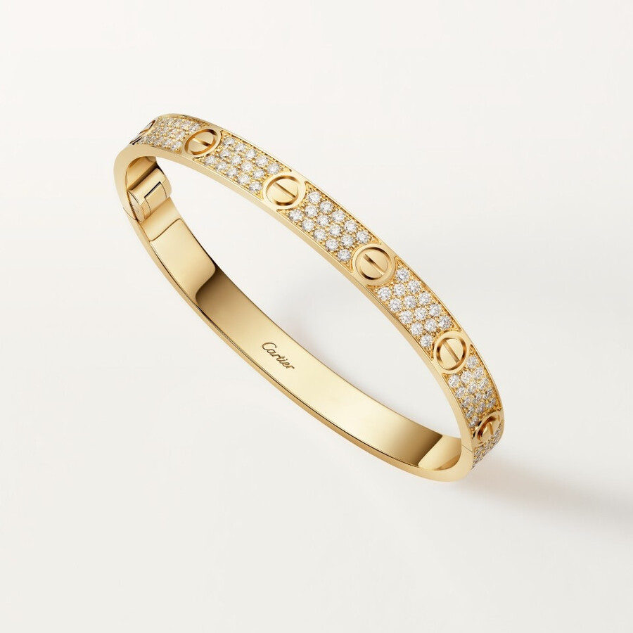 love-armband klassisches modell mit strasssteinen besetzt