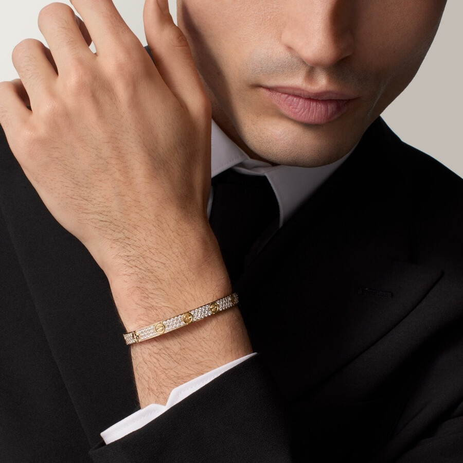 love-armband klassisches modell mit strasssteinen besetzt
