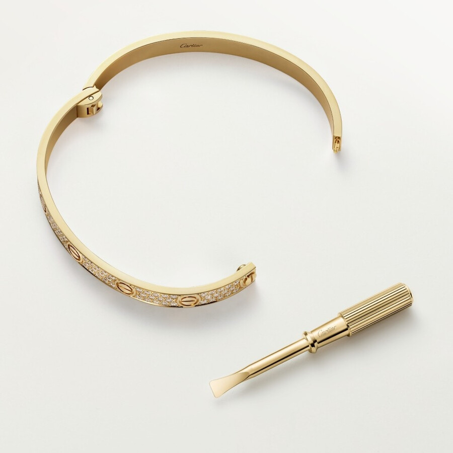 love-armband klassisches modell mit strasssteinen besetzt
