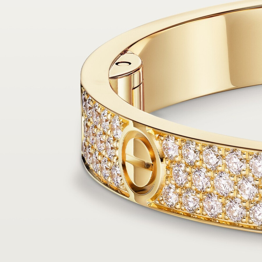 love-armband klassisches modell mit strasssteinen besetzt