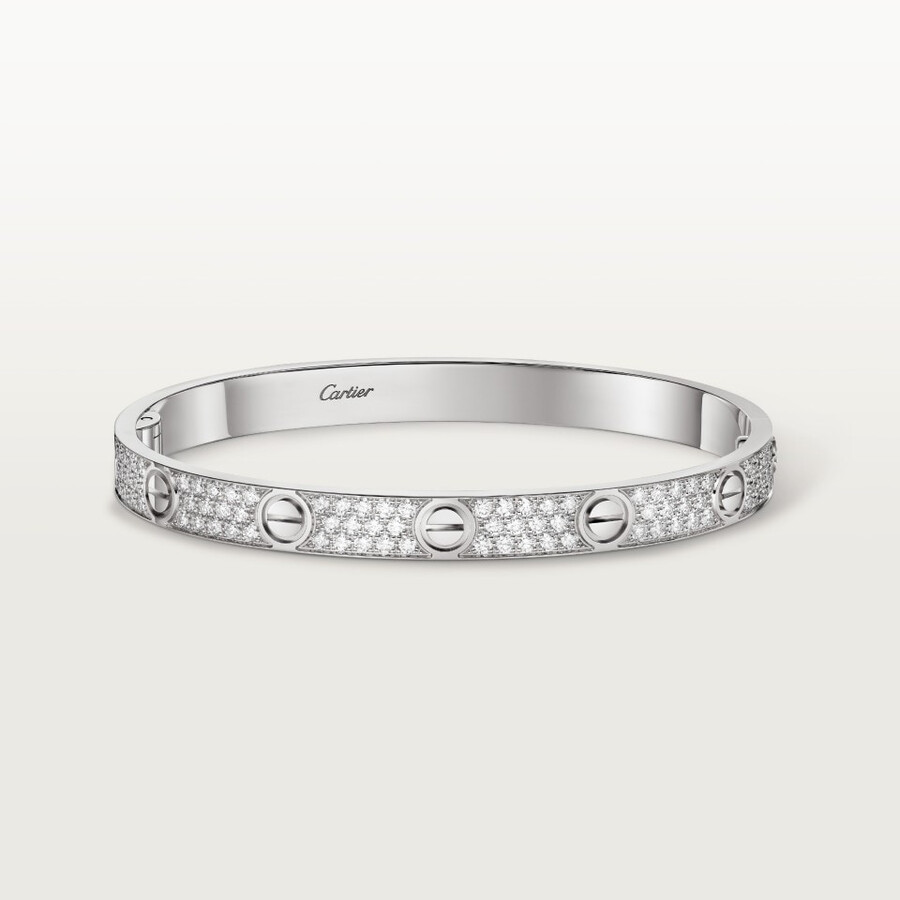 love-armband klassisches modell mit strasssteinen besetzt
