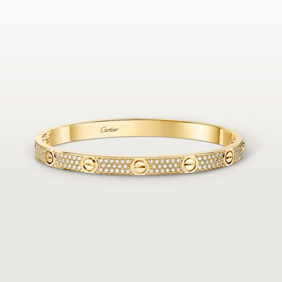 love-armband mittleres modell mit strasssteinen besetzt