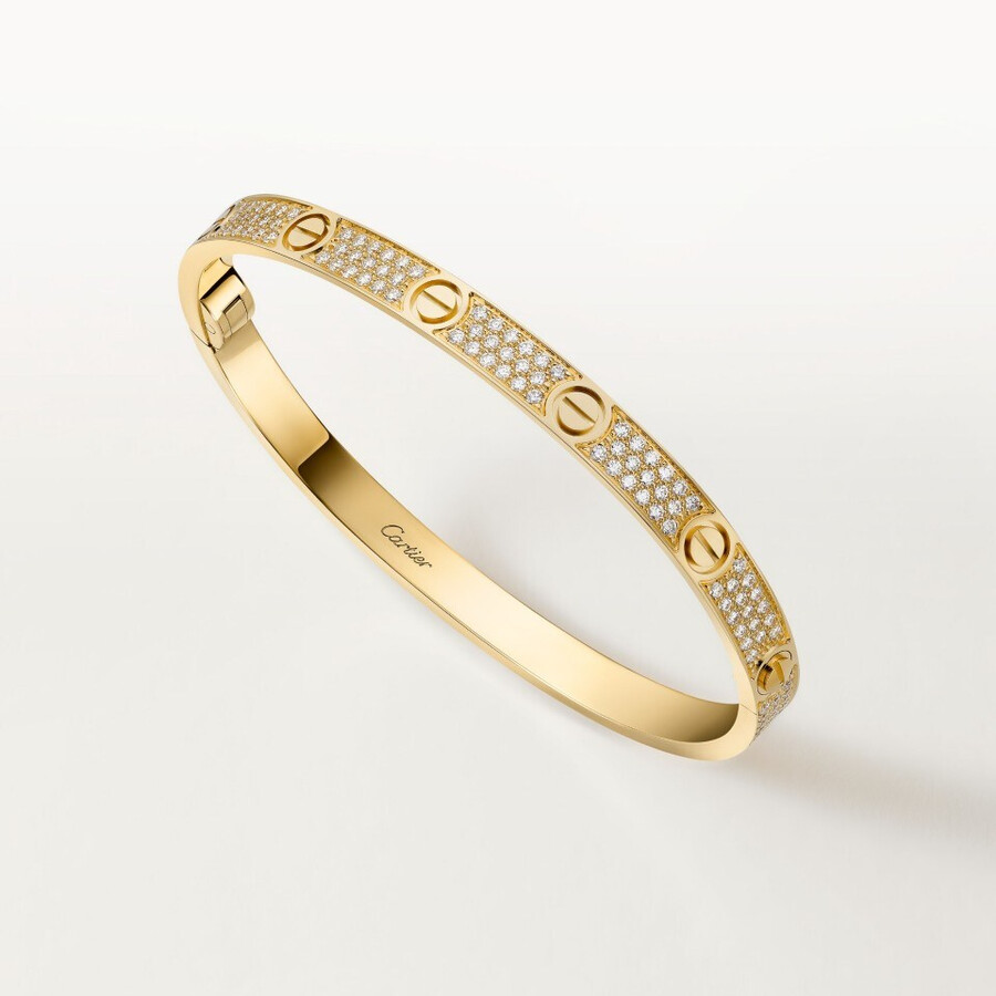 love-armband mittleres modell mit strasssteinen besetzt