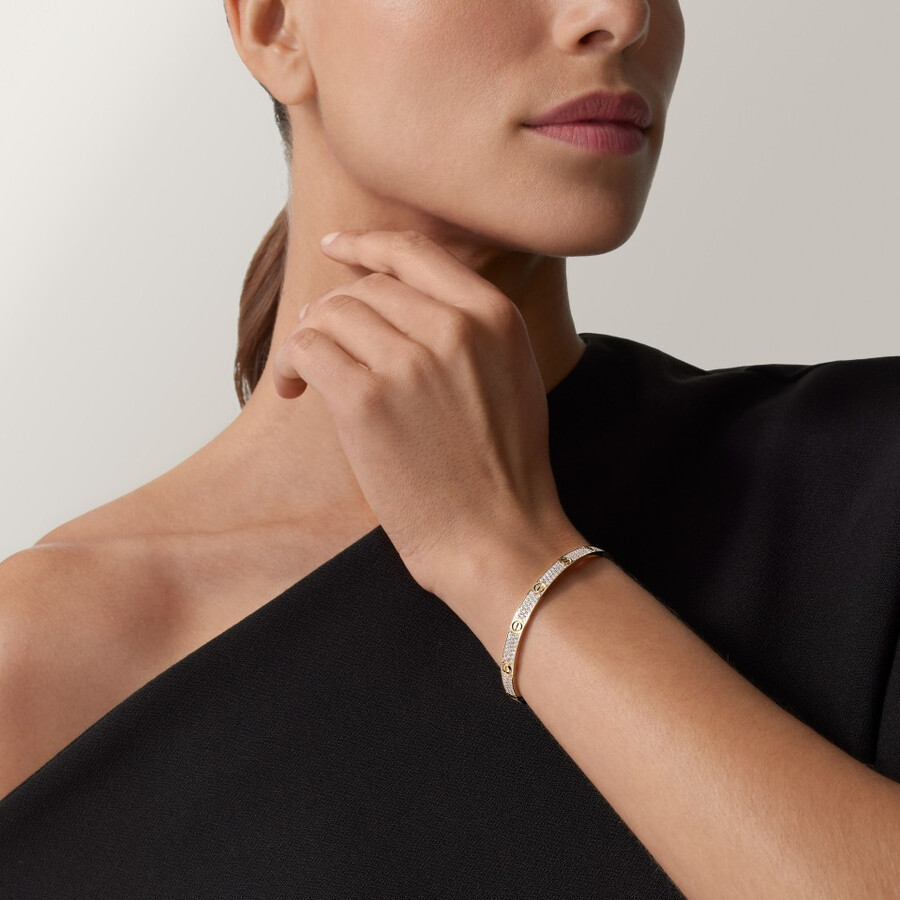 love-armband mittleres modell mit strasssteinen besetzt