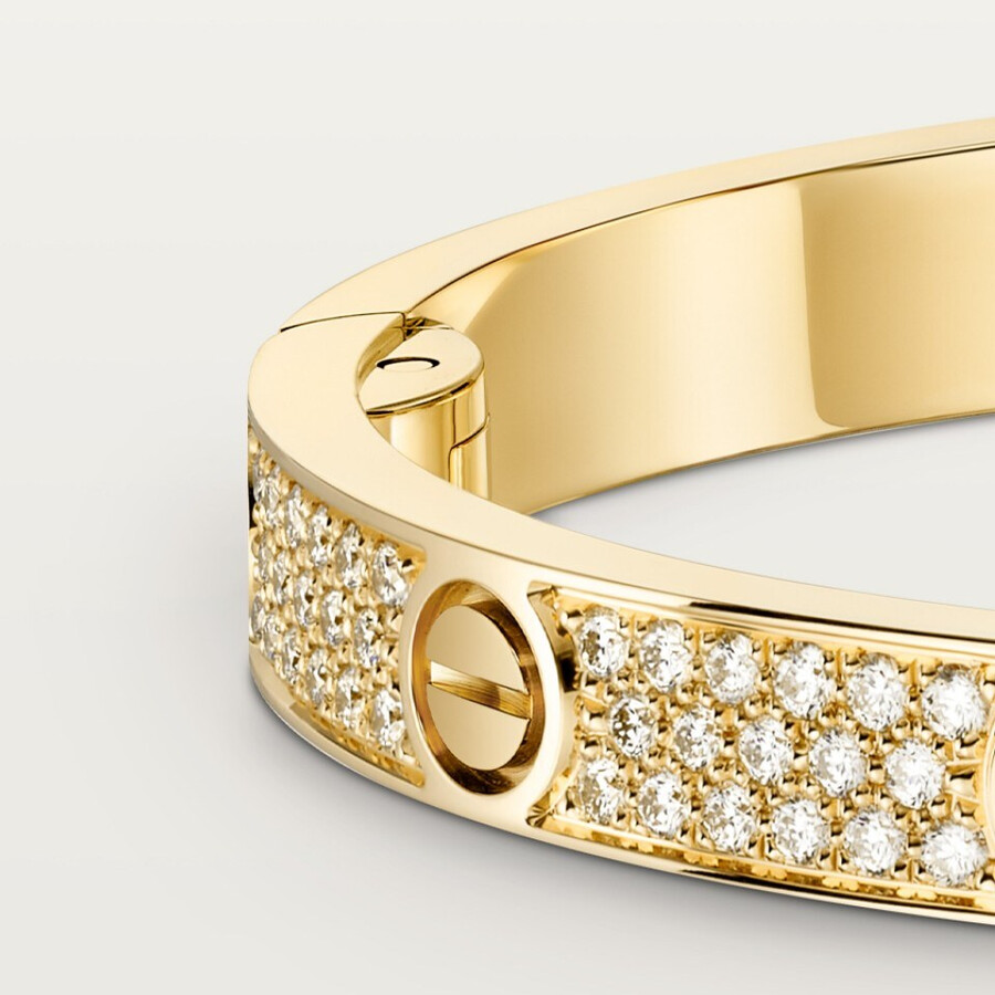 love-armband mittleres modell mit strasssteinen besetzt