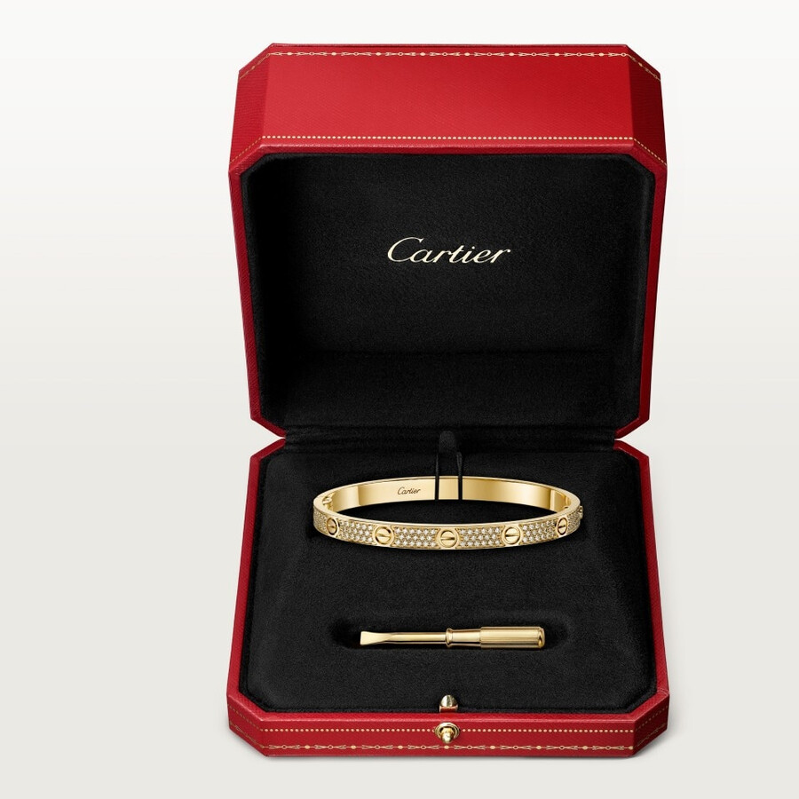 love-armband mittleres modell mit strasssteinen besetzt