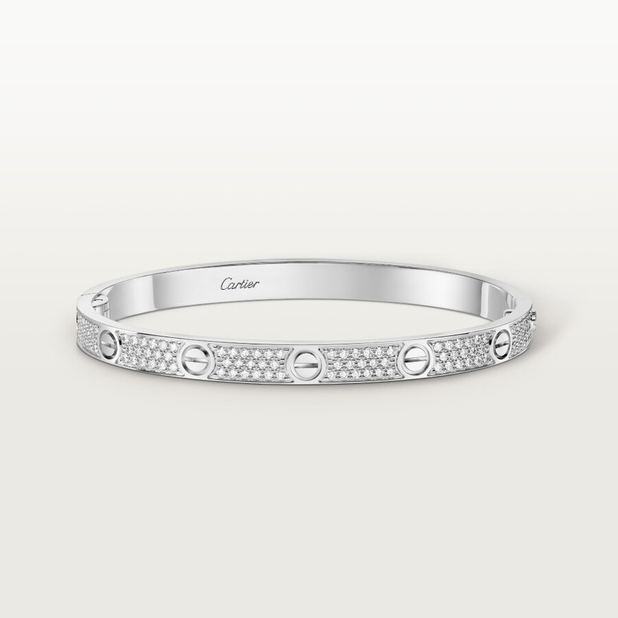 love-armband mittleres modell mit strasssteinen besetzt