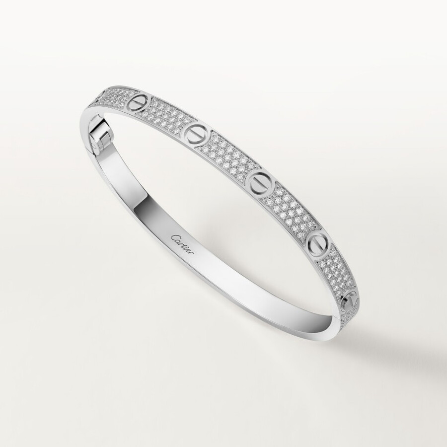 love-armband mittleres modell mit strasssteinen besetzt