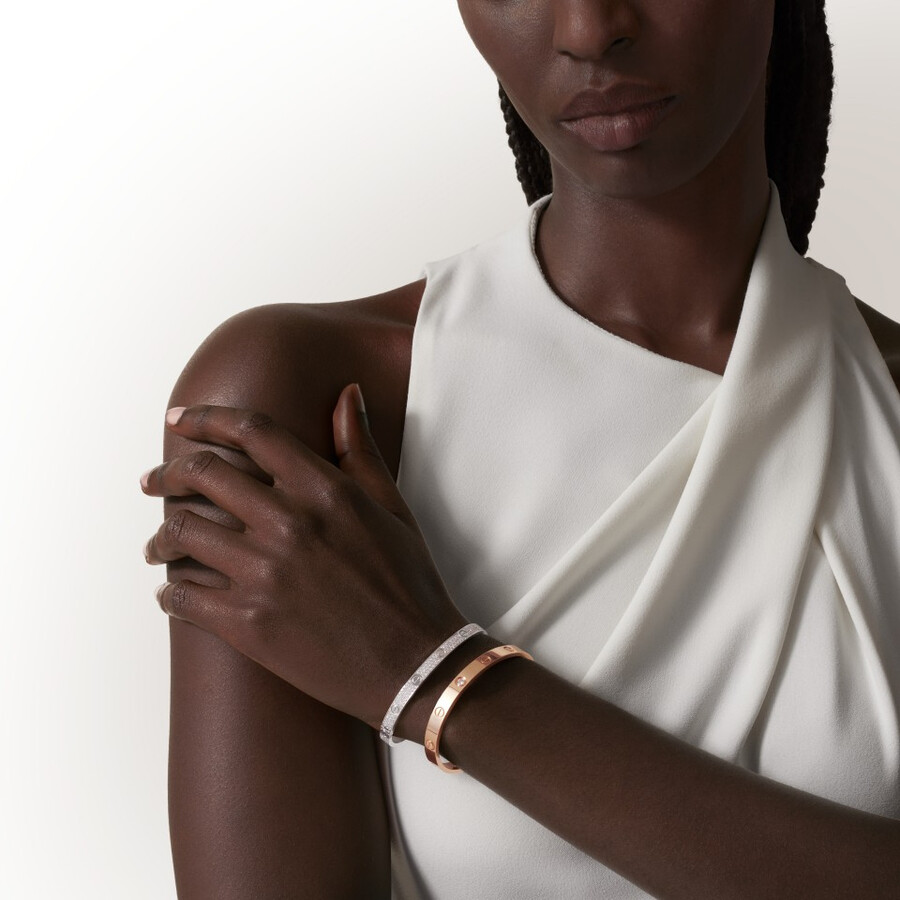 love-armband mittleres modell mit strasssteinen besetzt