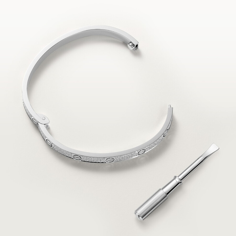 love-armband mittleres modell mit strasssteinen besetzt
