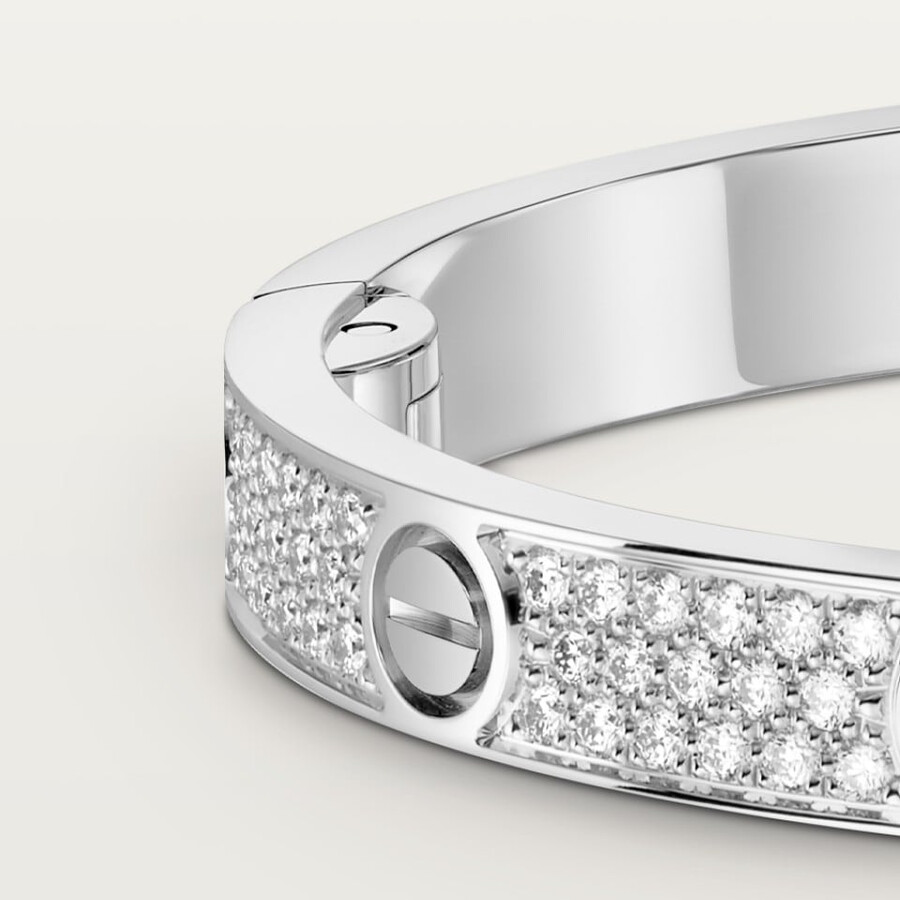 love-armband mittleres modell mit strasssteinen besetzt