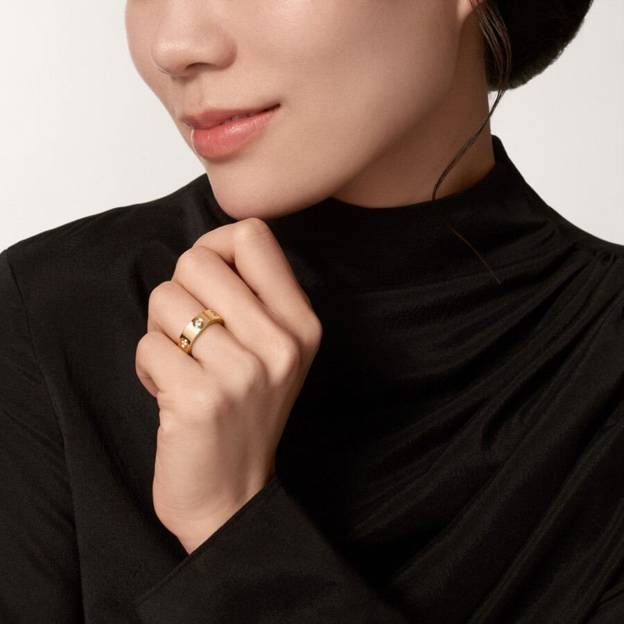 love-ring klassisches modell 6 diamanten