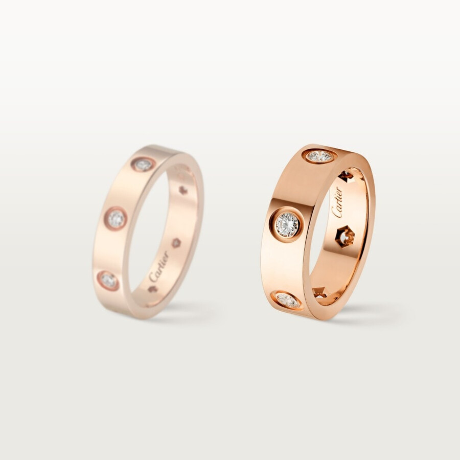 love-ring klassisches modell 6 diamanten