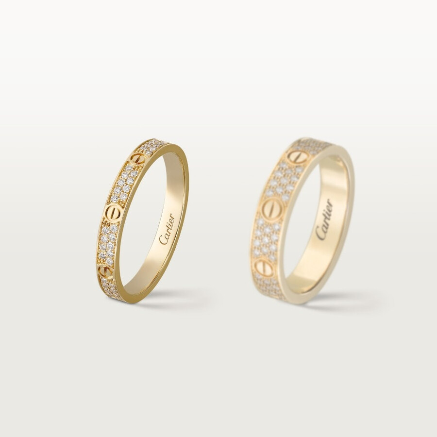 love-ring mini-modell mit strasssteinen besetzt