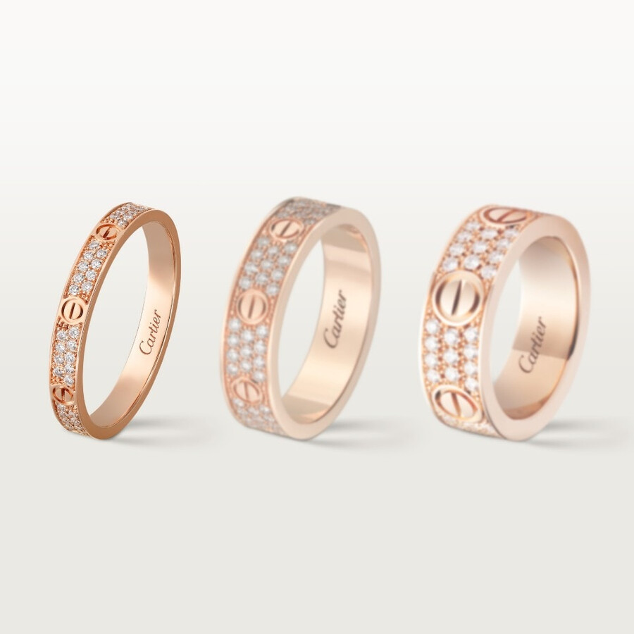 love-ring mini-modell mit strasssteinen besetzt