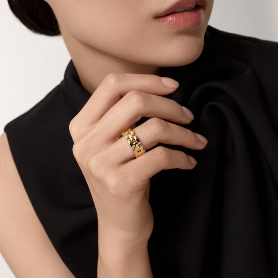 ring maillon panthère dreireihig