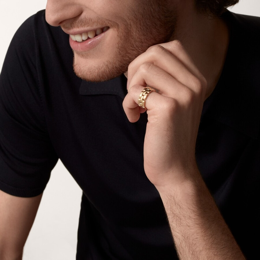 ring maillon panthère dreireihig