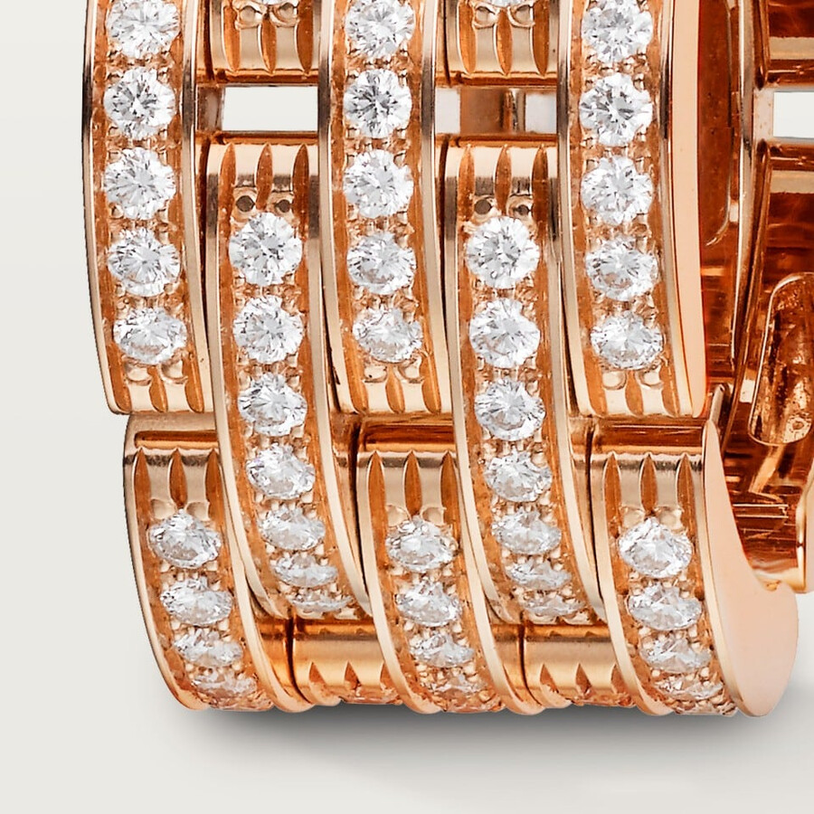 ring „maillon panthère fünfreihig gepflastert