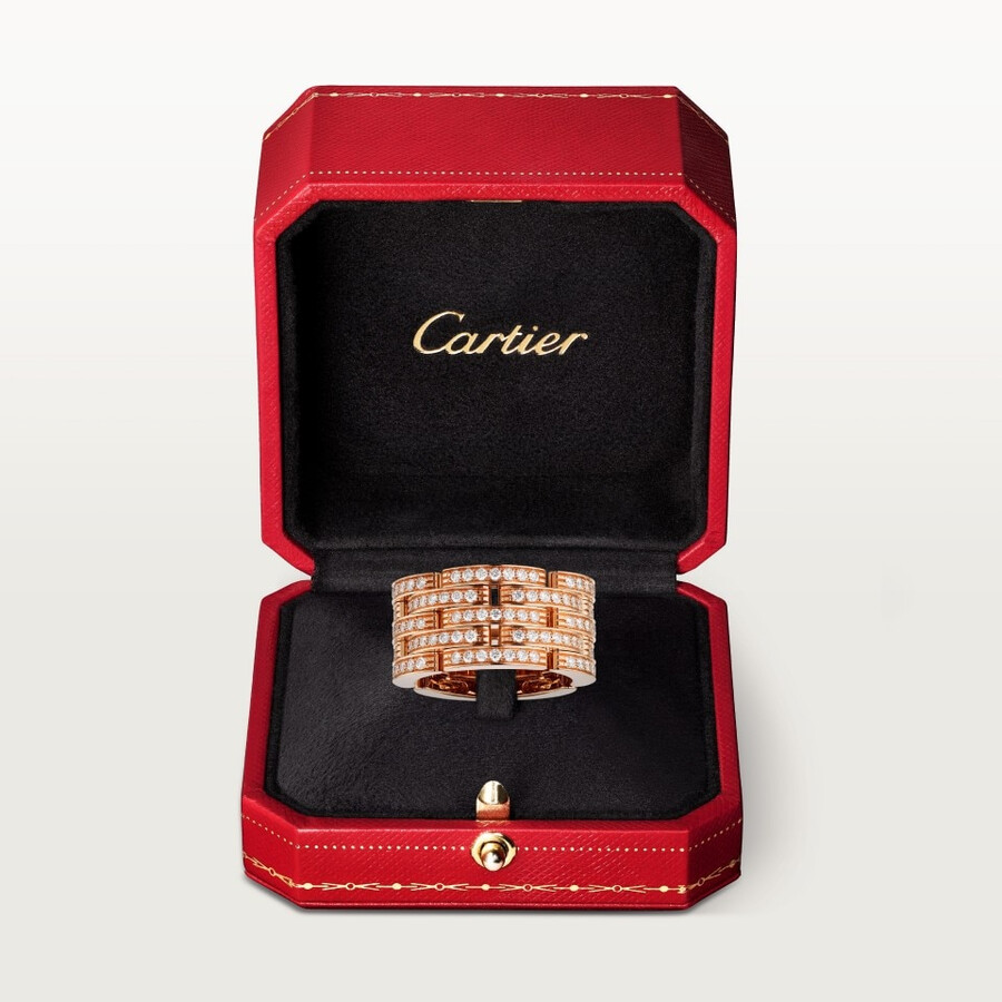 ring „maillon panthère fünfreihig gepflastert