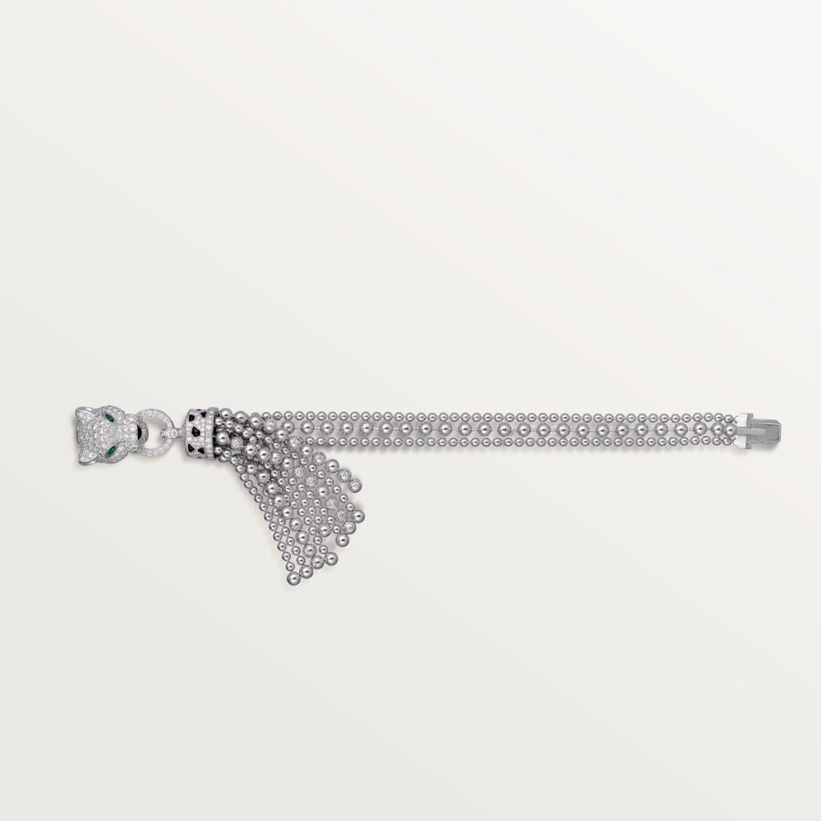 panthère de cartier-armband an kette halb gepflastert