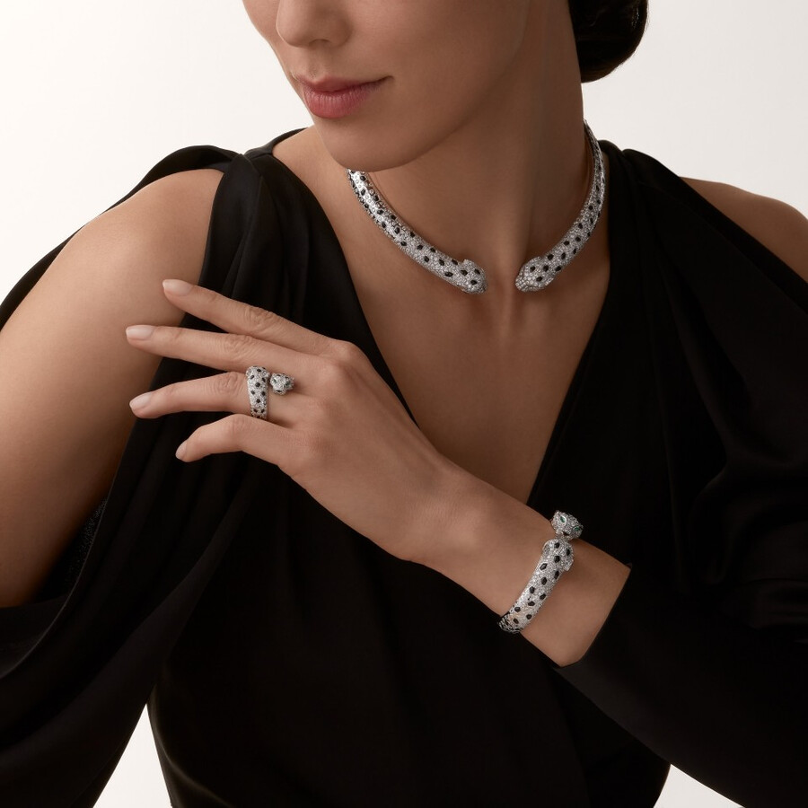 panthère de cartier-armband gegliedert gepflastert