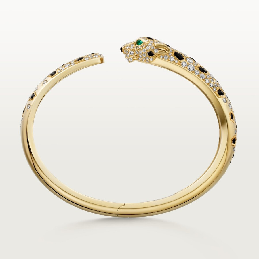 panthère de cartier-armband mittleres modell halb gepflastert