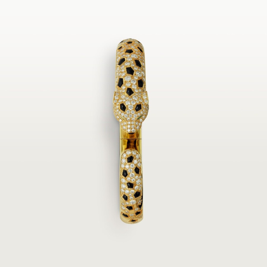 panthère de cartier-armband mittleres modell halb gepflastert