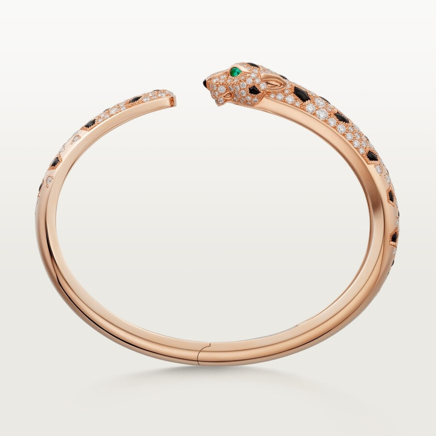 panthère de cartier-armband mittleres modell halb gepflastert