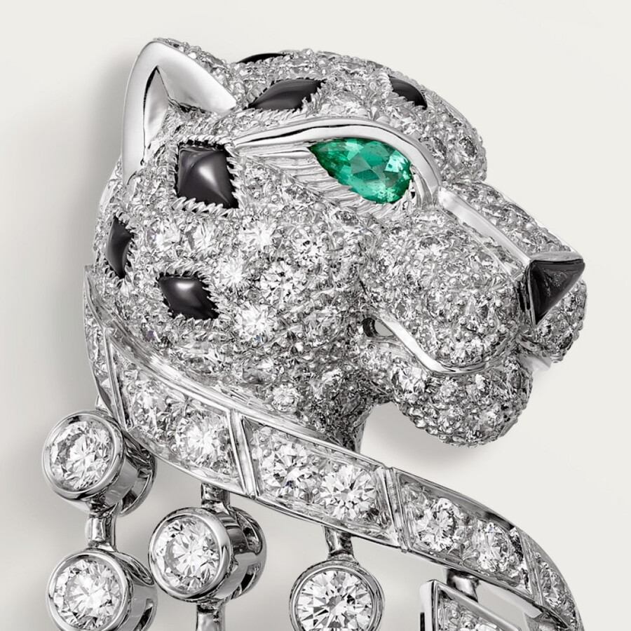 panthère de cartier-ohrringe großes modell gepflastert