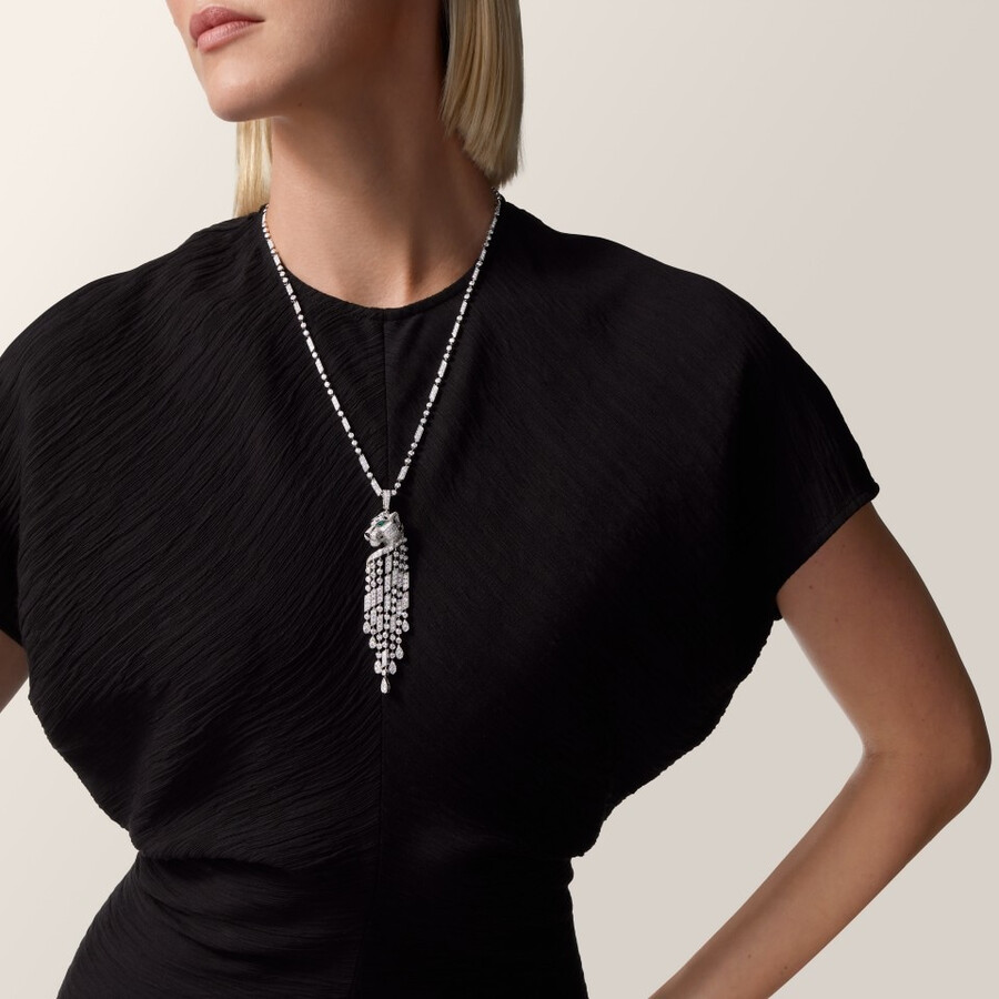 lange halskette panthère de cartier großes modell pavé